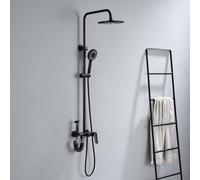 CZAOERXB Système de Douche, Ensemble de mélangeur de Douche Classique 4 Fonctions, Pomme de Douche Ronde de 9 pouces/23 cm, avec Robinet de Baignoire, Pistolet pulvérisateur sous Pression,