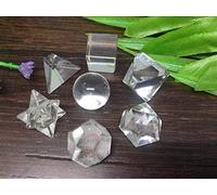 CZAOINCU 7 pièces Cristal Quartz platonique Solides sacré géométrique Ensemble Cristal géométrique Ensemble décoratif Pierre de Collecte à Domicile