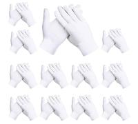 CZAYEFNH 12 Paires de Gants Blancs - Gants en Coton Confortables et Réutilisables, Gants en Tissu Doux et Respirant, Parfaits pour Les Hommes - Polyvalents