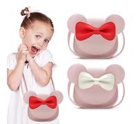 CZAYEFNH 2 Pièces sac a main enfant fille, Cute Bow Sac à Bandoulière pour Petites Filles, sac a main fille, Sac à Bandoulière pour Garçons, Filles et Tout-petits