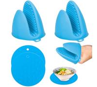 CZAYEFNH 2PCS Gant de Cuisine épais en Silicone avec 2 Dessous de Plat, Gants Four Anti Chaleur Gant Cuisine, Mini Oven Gloves Maniques Cuisine, pour la Cuisson, la Cuisson, Les barbecues
