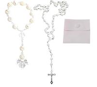 CZAYEFNH Chapelet Catholique Blanc, Collier et Bracelet de Prière, Éléments Sacrés, Design Élégant, Idéal pour Méditation et Célébrations Religieuses