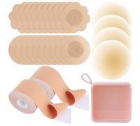 CZAYEFNH Pezoneras Reutilizables, 12 Pièces Pezoneras Adhesivas Invisibles de Silicona, Cubierta de Pezón, Tapa de Pezones Silicona, Para Sin Espalda, Corte Bajo, Vestido de Noche