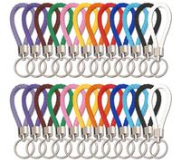 CZAYEFNH Porte-clés en Cuir - Lot de 24 Porte-clés Pendentif de Voiture Tressés, Multicolores - Parfait pour les Hommes et les Femmes à la Mode