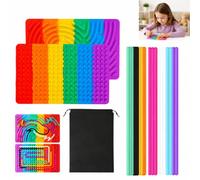 CZAYEFNH Sensory Activity Board, Jouet en Silicone pour soulager Le Stress, apaiser, se concentrer, ADHD et autisme, Jouets sensoriels avec 20 Cordes