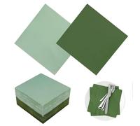 CZAYEFNH Serviettes Papier Vert 100 pièces - Serviettes jetables 2 Plis 32x32 cm - Tons Vert Clair et Vert foncé pour Repas, fêtes, Cocktails et décoration de Table