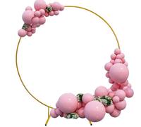 CZCPARY Kit d'arche de ballons, support d'anneau de ballons de 2,0 mètres, cadre en métal doré, grand support d'arrière-plan, convient pour les anniversaires, les mariages, les fêtes de naissance
