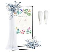 CZCPARY Présentoir de mariage, support réglable pour panneau de bienvenue de mariage, panneau de bienvenue en plein air, panneau de bienvenue, présentoir carré (noir)