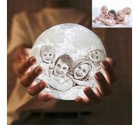 CZD Lampe Lune Personnalisable avec Photo Texte Gravée, 3D Lampe Lune Personnalisée,Veilleuse Personnalisable Lampe Lune,Moon Lamp Personnalisé,Cadeau Photo Lampe Lune (16Remote and Timer,12CM)