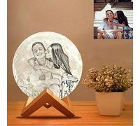 CZD Lampe Lune Personnalisée avec Photo 3D, Lampe Lune avec Texte Gravée,16 Couleurs Moon Lamp Personnalisé,Lampe Lune 3Dveilleuse Lune,Photo Personnalisé Cadeau (16 Colors Remote,20CM)