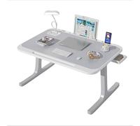 CZDANG Plateau de Table de lit Pliable for Ordinateur Portable, Support for Genoux avec Port de Charge USB, Support de Livre et tiroir, Emplacement for Carte(Grey)