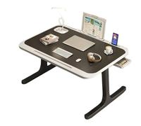 CZDANG Plateau de Table de lit Pliable for Ordinateur Portable, Support for Genoux avec Port de Charge USB, Support de Livre et tiroir, Emplacement for Carte(Zwart)