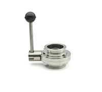 CZDIQXVF Vanne Papillon en Acier Inoxydable SS304 3/4" 1" 1-1/2" 50,5/64/77,5/119 mm(25mm Ferrule 50.5)