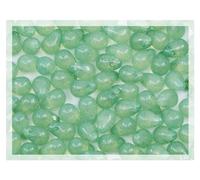 Czech 100-Piece Glass Beads, small 4x6mm, Teardrop Semi-transparent Green