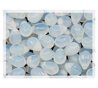 Czech 50-Piece Glass Beads, 6x9mm, Teardrop Opal White