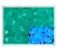 Czech 50-Piece Glass Beads, 6x9mm, Teardrop Transparent Turqouise Matte