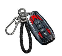 CZEMAM Coque de e voiture lourde pour Chery Tiggo 9 Pro Phev 2026 | Cyber Mecha Coque de protection en alliage de zinc et silicone pour Tiggo 4 Omoda C5 O5 2025 avec porte-clés Noir/rouge
