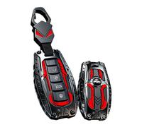 CZEMAM Coque de e voiture lourde pour Geely Cityray 2026 Starray | Cyber Mecha Coque de protection en alliage de zinc et silicone pour eometry C Coolray Emgrand avec porte-clés Noir Rouge