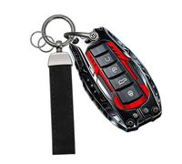 CZEMAM Coque de e voiture lourde pour Geely Monjaro 2027 Coolray | Cyber Mecha Coque de protection en alliage de zinc et silicone pour eometry C Emgrand Tugella avec porte-clés Noir Rouge