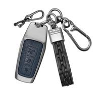 CZEMAM Coque de n métal compatible avec Audi A6 e-tron 2026 2025 Q5 | Étui de n cuir pour S6, S5, Q6, SQ5, SQ6, SQ6, SQ9, Q9, 2027, Q7, accessoires avec porte-clés et 3 boutons, bleu