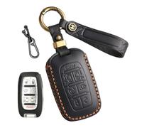 CZEMAM Housse de e voiture en cuir pour Chrysler Pacifica Voyager 2017 | Coque de protection pour e voiture de style minimaliste avec 5/6 boutons