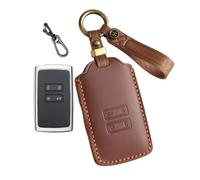 CZEMAM Housse de e voiture en cuir pour Renault 4 5 E-Tech Kardian | Coque de protection pour e voiture Sandero Arkana Boreal 2010 avec porte-clés et 4 boutons - Marron