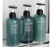 Czemo 3Pcs Distributeur de Shampoing et Gel Douche 500ML Flacon Pompe Vide Rechargeables Bouteille à Pompe en Plastique Distributeurs de Savon et de Lotion