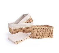 Czemo Panier Rangement lot de 3 panier tressé Décokorb Paniers de rangement paniers mariage étagères bureaux panier décoratif panier bébé Tableau panier à jouets Table à manger chambre d'enfant salon