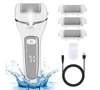 Czemo Râpe à Pieds Pédicure Electrique Anti-callosité Lime Pieds Electrique pour Corne 2 Vitesses 3 Rouleaux Lumière LED Couvercle de Protection Rapeuse Pieds Rechargeable