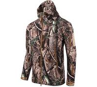 Czen Veste Softshell de camouflage tactique pour hommes Automne Hiver Armée de plein air Armée militaire Doublée en molleton Veste imperméable à capuche Manteau de chasse (leaf camo,S)