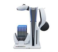 czeods Base de Chargement magnétique à Ventouse pour Console PS5 Slim Station de Refroidissement multifonctionnelle avec Organiseur de Disque, poignée, Chargeur et Support de Casque