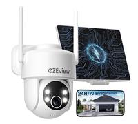CZEview 2e Génération Camera Surveillance WiFi Extérieure Solaire, Enregistrement Continu, Suivi Automatique, Détection 30m, 2K Camera Exterieur Batterie sans Fil, 2.4G WiFi