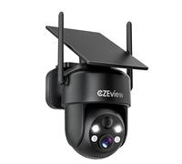 CZEview 2K 3MP Camera Surveillance WiFi Extérieure Solaire sans Fil, System d'Alarme, 360° Caméra Exterieure Batterie, Détection Mouvement, Vision Nocturne en Couleur (Noire)