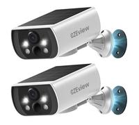 CZEview 3K 5MP Caméra Surveillance WiFi Extérieure sans Fil Solaire | Montage Magnétique, Batterie, 300° Rotation, Détection de Personnes, Vision Nocturne Couleur, Audio Bidirectionnel, IP65
