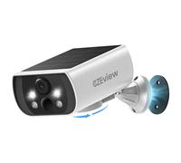 CZEview 3K 5MP Caméra Surveillance WiFi Extérieure sans Fil Solaire | Montage Magnétique, Batterie, 300° Rotation, Détection de Personnes, Vision Nocturne Couleur, Audio Bidirectionnel, IP65