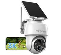 CZEview C8 3K 5MP Caméra Surveillance WiFi Extérieur sans Fil, 360°PTZ | Suivi Auto, Caméras Solaire, Vision Nocturne, Détection de Mouvement, Audio Bidirectionnel, Wi-Fi 2,4 GHz