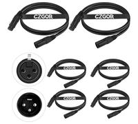 Czgor 2 mètres de Câbles DMX 6 Pièces, Flexibles 3 Broches Signal XLR Mâle à Femelle DMX Cable Pour Signal D'éclairage de Scène Connexion XLR Fil De Lumière de Scène