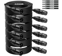 Czgor 5 mètres de Câbles DMX 6 Pièces, Flexibles 3 Broches Signal XLR Mâle à Femelle DMX Cable Pour Signal D'éclairage de Scène Connexion XLR Fil De Lumière de Scène
