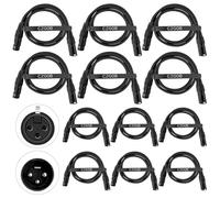 Czgor Câble DMX 1m 12 Pack, Flexible 3 Broches Signal XLR Mâle Femelle Câble DMX pour Signal Lumineux de Scène DMX512 Connectez le Câble Lumineux de Scène pour Entrée et Sortie de Lumière de Scène