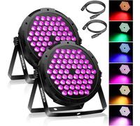 Czgor Projecteur PAR à 60 LEDs, 90W RVB 3 en 1 avec Télécommande et Câble DMX - Éclairage Surpuissant pour Événements, Mariages, Clubs et Spectacles, 2 pack