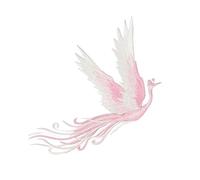 CZHJM 18 * 12CM Rose Phoenix Fer sur des Patchs Brodés Appliques Chinois À Coudre sur des Badges Et des Patchs À Coudre sur des Patchs pour Vêtements Dames Adultes