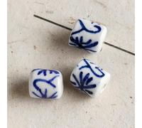 CZHJM 5 PCS 10-22 mm Perles en céramique Bleu et Blanche peintes à la Main, Perles de Porcelaine à la Main pour Fabrication et Artisanat, Style Chinois