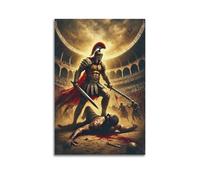 CZHXYZ Impression sur toile pour canapé, chambre à coucher, salon, décoration murale - Poster de gladiateur - Bataille féroce dans le Colisée romain - 50 x 75 cm - Sans cadre