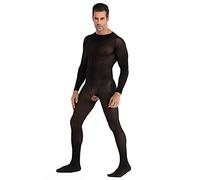 Czizitong Bas Une pièce pour Hommes Une boîte de Nuit à Manches Longues ouvre des Bas Sexy Pyjama Full Body