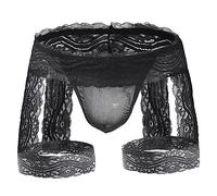 Czizitong Hommes Elephant Bulge Pouch Thong sous-vêtements Hommes String G-String Underpants (Noir)