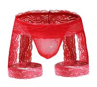 Czizitong Hommes Elephant Bulge Pouch Thong sous-vêtements Hommes String G-String Underpants (Rouge)