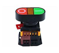 CZKE 22mm/25mm 22 0V AC on/Off Start Stop 1 NO NC 2 Boutons APBB-22N Bouton Poussoir Double tête momentanaire avec LÉGER (Voltage : 220V)