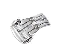 CZKE Boucle déployante pour bracelets de montre Omega, fermoir pliant avec logo de ceinture, accessoires pour bracelet en cuir 16 mm, 18 mm, 20 mm Argent Or Rose (Couleur : Argent, Taille : 18 mm)