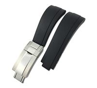 CZKE Bracelet De Montre en Caoutchouc Fluoré De Haute Qualité 20mm pour Rolex Daytona GMT Submariner GMT OYSTERFLEX Bracelet Noir Bracelet De Montre Étanche