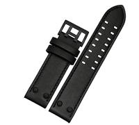 CZKE Bracelet de montre en cuir véritable pour HAMILTON H760250 H77616533 bracelets de montre de marque 20 mm 22 mm avec fermoir à bouton (couleur : noir complet, taille : 22 mm)